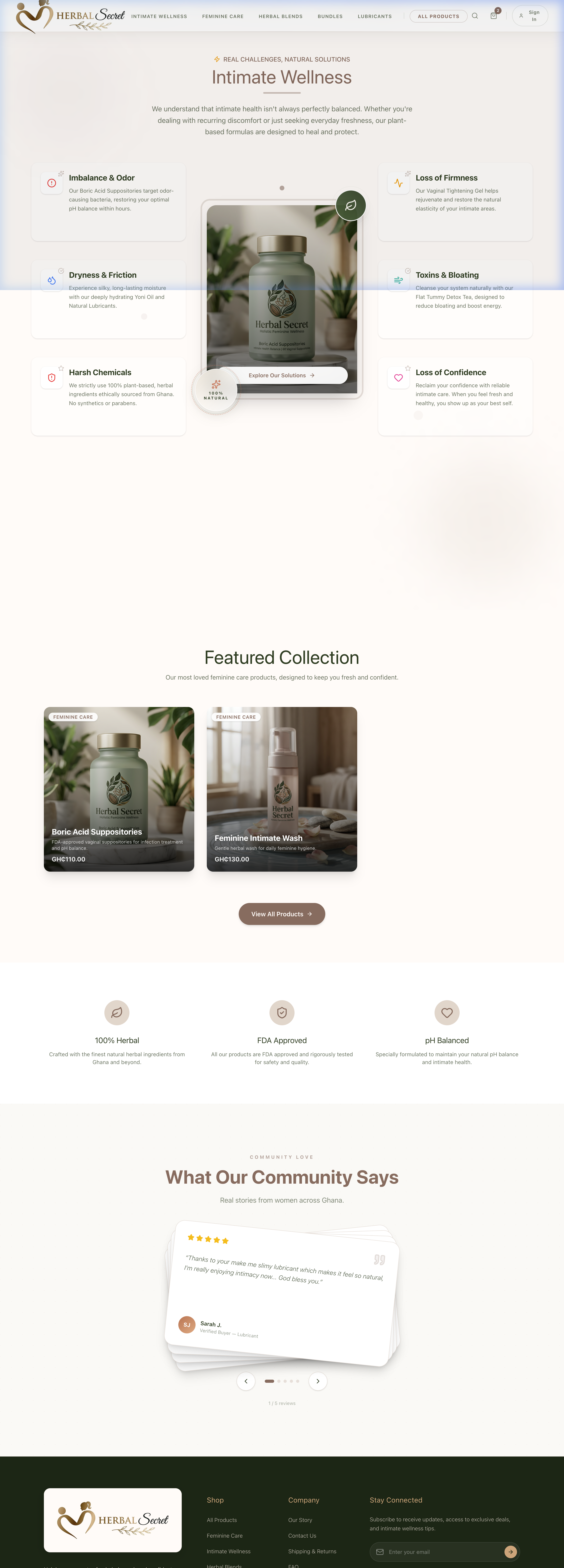 Herbal Secret E-Commerce Platform — built by Web&Code Tech